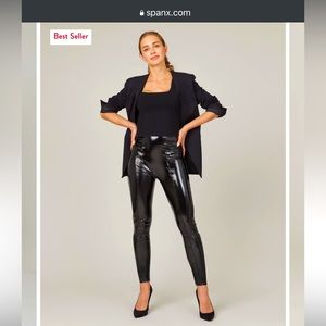 Spanx Faux Patent Leggings - L - Black